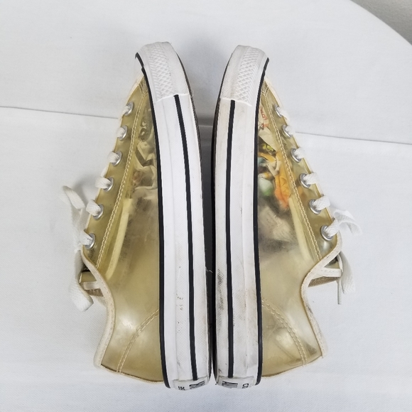 Converse 90s/Y2K Style Clear PVC Low Top Chuck Taylor Sneakers Size 8 - Picture 7 of 12
